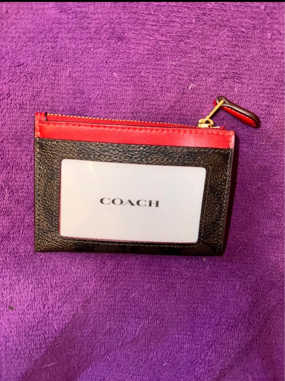 Coach Small Red and Black Wallet
